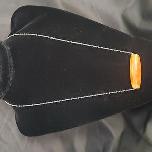 Silver color necklace unclip is 20 inch long, close is 9 1/2 inch long.